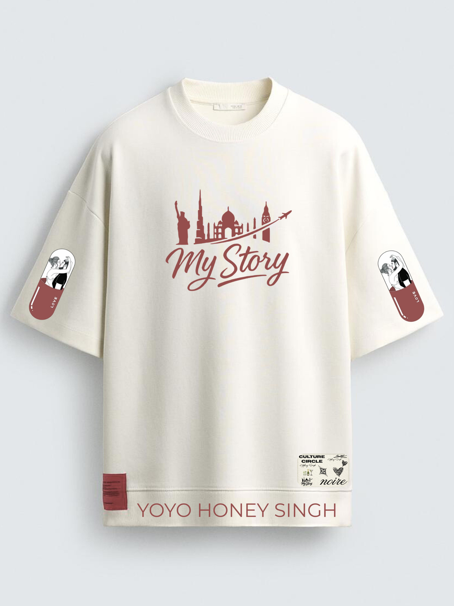 DOSE OF LOVE SIGNED HONEY SINGH RIBBED T-SHIRT